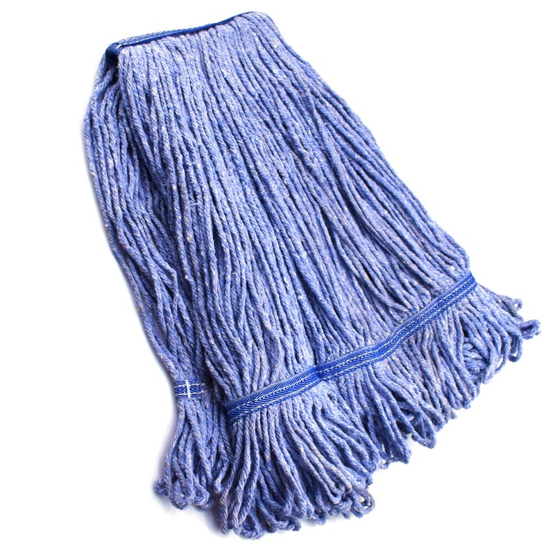 String Mop Heads Replacement Heavy Duty Commercial Grade Blue Cotton Looped End Wet Industrial Cleaning Mop Head Refills 1 Large